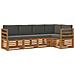 Set divani 5 pcs Naturale e Antracite Legno di Acacia Massello - Foto miniatura 1