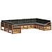 Set di divani da esterno con cuscino 9 pcs Naturale e Antracite - Foto miniatura 1
