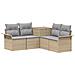 Set di divani 5 pz Beige e Grigio Chiaro - Foto miniatura 1