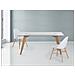 Tavolo Da Pranzo In Legno Di Faggio E Piano In Vetro 180x90cm Hudson - Foto miniatura 5
