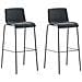 2 Sgabelli Alti HOOVER in Tessuto - Set 2 Sgabelli Bar Design H76 cm I Sedie Sgabello Ergonomiche con Schienale Grigio Scuro Nero - Foto miniatura 1