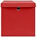 Scatole Portaoggetti con Coperchi 10pz Rosse 32x32x32cm Tessuto - Foto miniatura 4