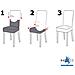 Set 4 vestisedia universale con schienale quadrato Subito Fatto per sedie da ufficio, cucina, sala da pranzo, camera, hotel o ristorante in tessuto super elasticizzato made in Italy Marrone - Foto miniatura 5