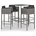 Set Da Bar Da Giardino 5 Pz Con Cuscini In Polyrattan Grigio - Foto miniatura 2