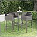Set Da Bar Da Giardino 5 Pz Con Cuscini In Polyrattan Grigio - Foto miniatura 1