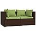Set Divani Da Giardino Con Cuscini 3 Pz In Polyrattan Marrone - Foto miniatura 3