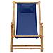 Sedia a Sdraio in Bambù e Tela Blu Marino - Foto miniatura 2