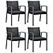 Sedie Da Giardino Con Cuscini 4pz Nere 56,5x57x83 Cm Polyrattan - Foto miniatura 1