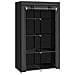Armadio Spogliatoio In Tessuto Con Ante Con Cerniera E Tasche Laterali Home Misure 165x88x45cm Nero - Foto miniatura 2