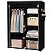 Armadio Spogliatoio In Tessuto Con Ante Con Cerniera E Tasche Laterali Home Misure 165x88x45cm Nero - Foto miniatura 1