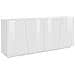 Credenza Oscar, Madia Da Cucina A 4 Ante, Buffet Da Soggiorno, 100% Made In Italy, Cm 200x43h86, Bianco Lucido - Foto miniatura 2