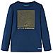 Maglietta Da Bambino A Maniche Lunghe Stampa Snowboard Blu Marino 92 - Foto miniatura 1
