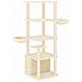 Albero Per Gatti Con Tiragraffi In Sisal Crema 147 Cm - Foto miniatura 1