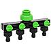 Adattatore Rubinetto A 4 Vie Verde E Nero 19,5x6x11 Cm Abs E Pp - Foto miniatura 1