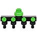 Adattatore Rubinetto A 4 Vie Verde E Nero 19,5x6x11 Cm Abs E Pp - Foto miniatura 2
