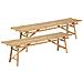 Set Di 2 Panche Da Giardino Bambù Legno Chiaro Tindari - Foto miniatura 2