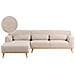 Divano Angolare 3 Posti Simos Ciniglia Beige Lato Destro - Foto miniatura 2