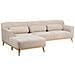 Divano Angolare 3 Posti Simos Ciniglia Beige Lato Destro - Foto miniatura 4