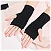 2 Paia Di Guanti Mezze Dita Elasticizzati Caldi Invernali Unisex Black - Foto miniatura 3
