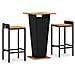 Set Bar Giardino 3 Pz Nero Polyrattan E Legno Massello Acacia - Foto miniatura 1