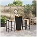 Set Bar Giardino 3 Pz Nero Polyrattan E Legno Massello Acacia - Foto miniatura 8