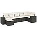 Set Divani Da Giardino Con Cuscini 7pz Nero Polyrattan - Foto miniatura 2