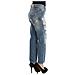 Jeans Cropped Stile Boyfriend In Cotone Lavato Blu - W24 - Foto miniatura 4