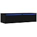 Mobile Porta TV con Luci LED Rovere Nero 100X35,5x25 cm - Foto miniatura 4