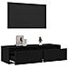 Mobile Porta TV con Luci LED Rovere Nero 100X35,5x25 cm - Foto miniatura 8