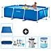 Piscina Fuori Terra - Rettangolo - 260x160x65 Cm - Blu - Include Accessori Coordinati A71 - Foto miniatura 1