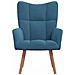 Sedia Relax Blu In Velluto - Foto miniatura 2