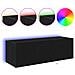 Mobile TV  con luci LED Nero Rovere 100x35x31 cm - Foto miniatura 8