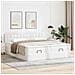 Struttura Letto Pouf con Materassi Bianco 200x200 cm Similpelle - Foto miniatura 3