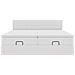 Struttura Letto Pouf con Materassi Bianco 200x200 cm Similpelle - Foto miniatura 7