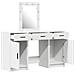 Tavolo da Trucco con cassetto 3 pcs Bianco 50 x 41 x 135 cm - Foto miniatura 4