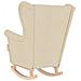 Sedia a Dondolo Crema 74x90x102 cm in Tessuto - Foto miniatura 6