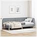 Cornice del letto ad angolo Grigio chiaro 100 x 200 cm Tessuto - Foto miniatura 2