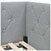 Cornice del letto ad angolo Grigio chiaro 100 x 200 cm Tessuto - Foto miniatura 8