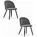 BELLO Chair Set di 2 sedie in velluto grigio scuro con gambe nere - Foto miniatura 1