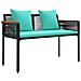 Set di Mobili da Esterno 4 pcs Nero e Turchese Rattan in PE - Foto miniatura 5
