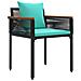 Set di Mobili da Esterno 4 pcs Nero e Turchese Rattan in PE - Foto miniatura 6