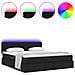 Letto con luci a strisce a LED Nero 200 x 200 cm Tessuto - Foto miniatura 4
