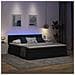 Letto con luci a strisce a LED Nero 200 x 200 cm Tessuto - Foto miniatura 6