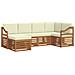 Set divani 6 pcs Naturale e Crema Legno di Acacia Massello - Foto miniatura 1