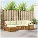 Set divani 6 pcs Naturale e Crema Legno di Acacia Massello - Foto miniatura 2