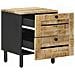 Comodino 2 pz Naturale 40 x 33 x 46 cm Legno di mango massello - Foto miniatura 3