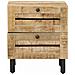 Comodino 2 pz Naturale 40 x 33 x 46 cm Legno di mango massello - Foto miniatura 4