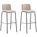 2 Sgabelli Alti HOOVER in Tessuto - Set 2 Sgabelli Bar Design H76 cm I Sedie Sgabello Ergonomiche con Schienale Crema Nero - Foto miniatura 1