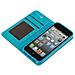 Wallet Folio Case, Cover A Libro - Apple Iphone 5 / 5s / Se - Turchese - Foto miniatura 3