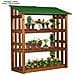 Espositore Portafiori In Legno Da Giardino Scaffale Porta Vasi Piante Serra Made In Italy Tetto Verde L170 X P60 X 180h - Foto miniatura 1